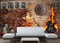 Europäische Retro Nostalgische Rock Flamme Schönheit Gitarre Tapete 3D Bar Ktv Rock Club Industriedekor Hinte Tapeten Wohnkultur fototapete 3d effekt Wohnzimmer Schlafzimmer kinderzimmer-300cm×210cm