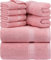 Utopia Towels 8-teiliges Premium-Handtuch-Set, 2 Badetücher, 2 Handtücher und 4 Waschlappen, 600 g/m², 100% ringgesponnene Baumwolle, Fitnessstudio, Hotel und Spa (Altrosa)