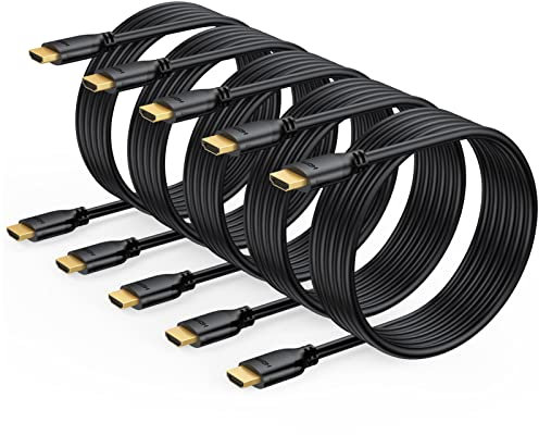 UVOOI 4K HDMI Cable 6FT 5-Pack, High Speed HDMI to HDMI Cable 6 Foot HDMI 2.0 Cord Supports 4K@60Hz, 2K, 1080P, HDCP 2.2, HDR, 3D, ARC & Ethernet