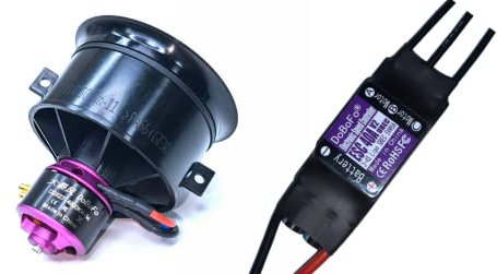 DoBoFo EDF 50mm 3S 4900KV 12.6V 11 Blades with 40A ESC, Electric Ducted Fan with Electronic Speed Controller, RC Jet Engine, Brushless Motor, Remote Control Model Replacement Airplane Parts DIY