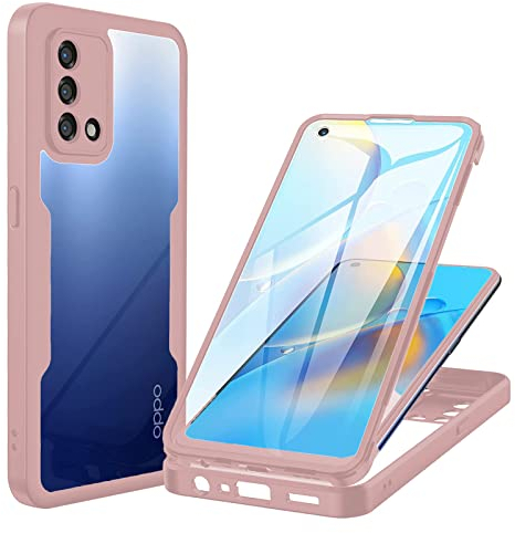 betterfon 360 Grad Hülle Kompatibel mit Oppo A74 4G | Handyhülle mit eingebautem Displayschutz für A74 4G | Rosa