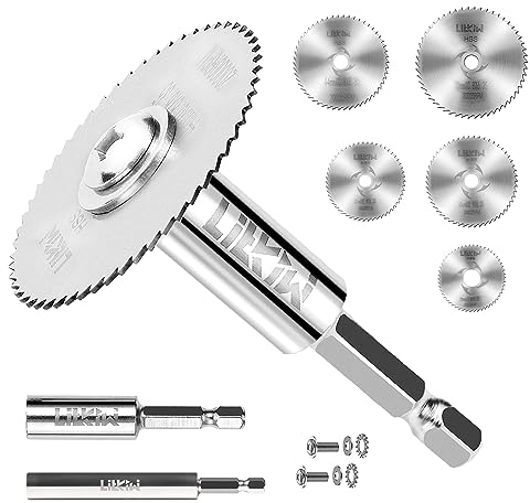 LitKiwi 5PCS Rotary Drill Saw Blades, 2PCS 1/4 Hex Shank, HSS Material, Compatible with Wood, Aluminium, Copper, Saw Blade Cutting Tool