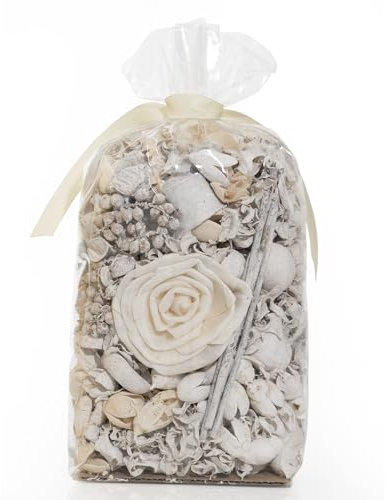 Linen White Fragrance Potpourri Bag Home Décor | Floral Petals Vase & Bowl Filler (White)
