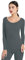 Mcilia Women's Ultrathin Modal Thermal Baselayer Top Scoop Neck Long Sleeve Undershirt Iron Gray Medium (UK Size 12 14)