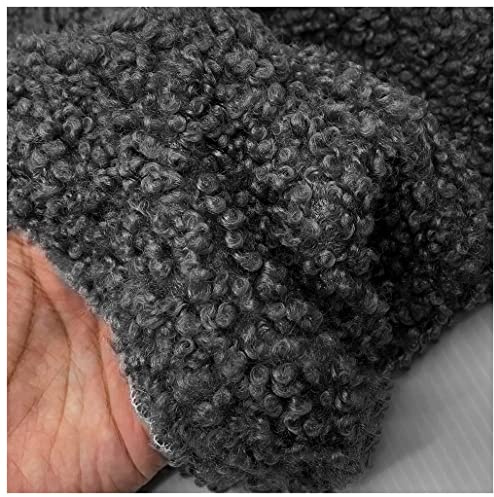 Kunstpelz Stoff Sherpa Fleecestoff Meterware Einfarbig Weicher Faux Schaffell Dekostoff 150x100cm für Kleidung, Spielzeug, Sofabezug, Appeal, DIY Crafts(Color:schwarz)