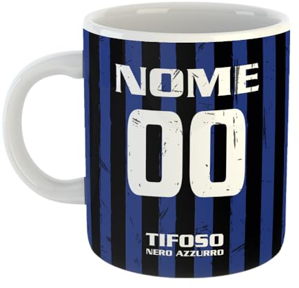 love print Tazza Tifoso Serie A in Ceramica Sport per Tifoso Calcio Inter, Personalizzato con Nome e Numero