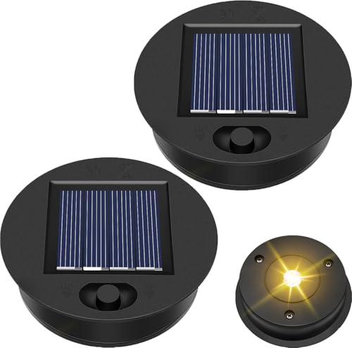 Solarleuchten Ersatzteile,2Xφ8.5cmSolarleuchten Ersatz Top mit Heller LED,Solarleuchten Ersatz Top,Solarpanel Laterne,Ersatzteil für Solarlaterne,Solarpanel Laterne Deckel,Solar Gartenleuchten und DIY