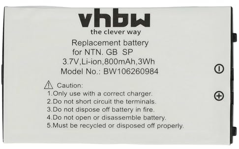 vhbw 1x Akku kompatibel mit Nintendo Game Boy Advance SP AGS-101, Advance SP AGS-003, Advance SP AGS-001 Spielekonsole (800 mAh, 3,7 V, Li-Ion)