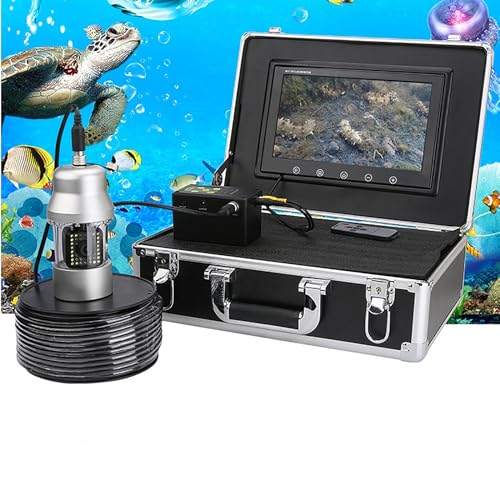 LBMED Underwater Fishing Camera, 7in Portable Video Fish Finder with Removable Sun Visor and 38 LED Lights, Video Recording Function, 360° Panoramic Rotation and 100M Detection Depth, for Boat, Lake