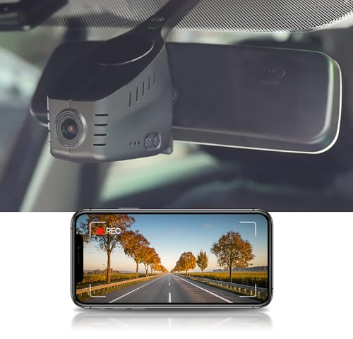 Fitcamx Dashcam 4K Kompatibel mit VW Universal (HD2-6013), Autokamera 2160P UHD Video WiFi, G-Sensor, Loop-Aufnahm, WDR Dasch-cam Auto, OEM Volkswagen Zubehör, mit 64 GB Karte