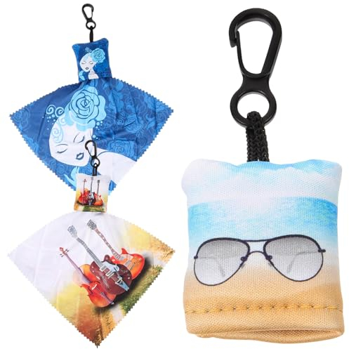 3-Teiliges Mikrofaser Brillenputztuch Mit Schlüsselanhänger - Bildschirmreiniger Für Smartphone, Kameraobjektiv, Tablet Und Computer