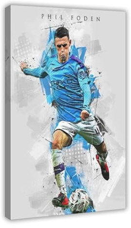 bnyesa Phil Foden Poster auf Leinwand, Wandkunst, Dekordruck, Bild Gemälde für Wohnzimmer, Schlafzimmer, Dekoration, 30 x 45 cm