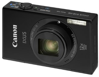 Canon IXUS 510 HS Digital Camera - Black (10.1 MP, 12x Optical Zoom) 3.2 Inch LCD (Renewed)