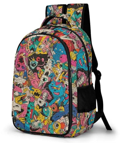 TPISLI Rucksack Jungen 8 Jahre Graffiti Rucksack Für Kinder Von 10 Bis 11 Jahren Schulrucksack Kinder Bunte Leichter Reise Outdoor Freizeit