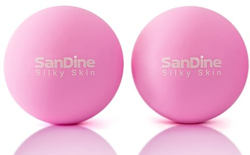 Massageball Rücken - Lacrosse Massagebälle für Tiefengewebsmassage – Spannungen lösen, Muskelschmerzen lindern an Rücken, Schultern & Nacken – 2er-Pack von Sandine (Rosa)