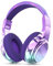 JYPS Bluetooth Kopfhörer Kinder, Kabellose Kopfhörer Bluetooth Kinder Over Ear, Kinderkopfhörer ab 3-7, Metallic Pink & Lila, Over Ear