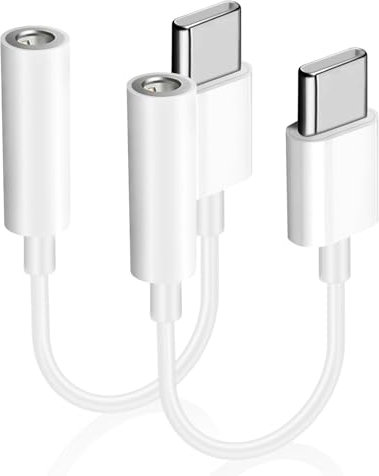 2 Pack USB C to 3.5mm Jack Adapter,Type C to Headphone Aux Adapter, Aux to USB C Earphone Adapter Compatible with iPhone 16/15 Pro/Pro Max,Samsung Galaxy S24/S23/S22/S21Ultra,and More Type C Devices