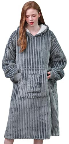 CALIYO Hoodie Decke, Blanket Hoodie Kuschel Pullover Damen Kuscheldecke mit ärmeln, Kuschelanzug für Erwachsene Frauen Teenager Mädchen