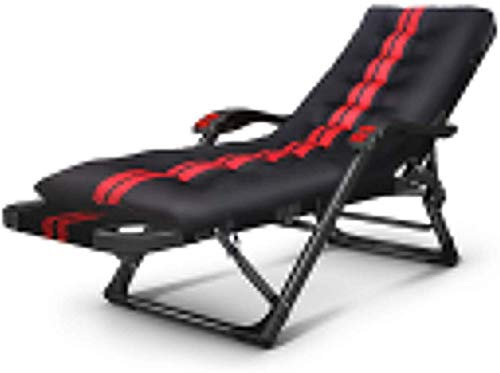 Leichte, klappbare Liegestühle, breitere Armlehne, Sonnenliege, Übergröße, XL, Verstellbarer Liegestuhl, Gartenmöbel, Terrassen-Liegestühle, Relaxer, Baumwollpolster, 200 kg, in Schwarz