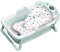ITMNMNL Baignoire Pliable Bébé,Baignoire Bebe,Baignoire Bébé Pliable avec Thermomètre et Coussin de Bain,Baignoire Bébé,Idéal pour Cadeau de Naissance Fille ou Garçon - Convient aux 0-3 ans
