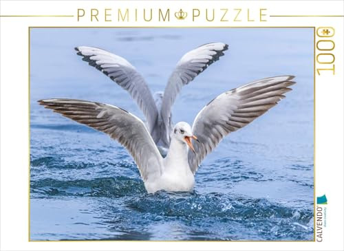 CALVENDO Puzzle Perfekte Landung – Eleganz auf dem Wasser! | 1000 Teile Lege-Größe 64 x 48 cm Foto-Puzzle für glückliche Stunden