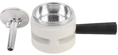 ARTOCT Termostato di ricambio per caffettiera in alluminio, doppia valvola, 2 tazze, anti sovraestrazione, accessorio termostato per moka (bianco)