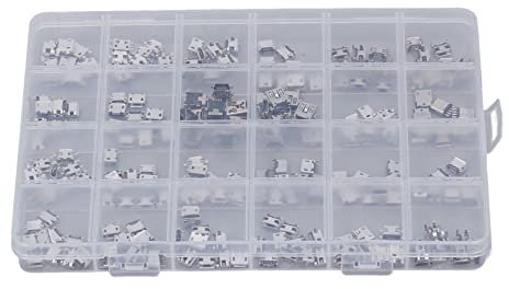 NutriEss Micro USB Connector Set 240 PCS Connecteurs de socket de port féminin à une seule ligne en acier inoxydable Taille standard de durée de vie pour le périphérique mobile