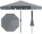 COSTWAY Parasol de Jardin Exterieur Ø300 cm, Parasol Balcon sans Pied, Panneau Solaire, 35° Inclinaison et Manivelle, 8 Baleines, Tissu Polyester, Toit Ventilé, pour Terrasse Plage Piscine (Gris)