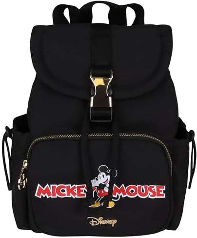 Disney Mickey Mouse Damen Rucksack, JUGEND Stadtrucksack FÜR REISEN, kleiner, SCHWARZER (Schwarzer Mickey)