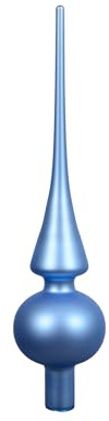 Kaemingk Christbaumspitze Glas 26cm hoch D=6cm Weihnachtsbaumspitze matt - Christbaumschmuck & Weihnachtsbaumschmuck - Himmelblau matt