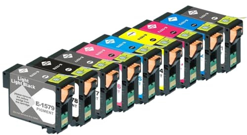 VJSLWPIB Kompatible T1571 bis T1579 Tintenpatronen Kompatibel mit Foto R3000 Tintenstrahldrucker(1SET(9PCS))