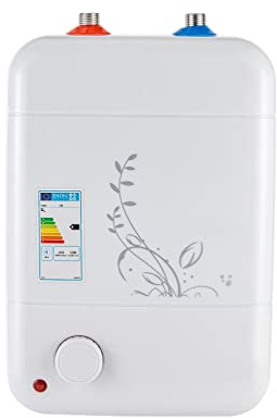 Elektrischer Warmwasserspeicher, 8L Elektrisch Warmwasserspeicher 1500W Untertischgerät Boiler Kleinspeicher, Einstellbar 30-65℃ Wassererhitzer Unter der Spüle, 23*21*36cm, für Küchen, Bars, Schulen