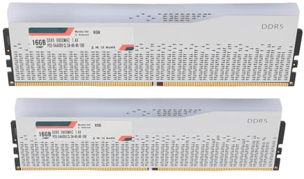 Qudinip RAM DDR5, 32 GB 2x16 GB 6800 MHz PC5 54400U CL34 45 45 108 Kit di Memoria RGB, XMP3.0 EXPO Overclocking ECC Correzione Errori, per Computer Desktop