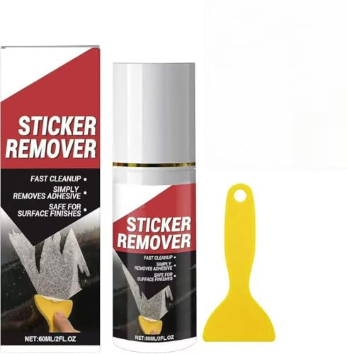 Sticky Stuff Remover with Scraper,Powerful Adhesive Remover for Tape,Sticker Residue,Chewing Gum,Gentle Formula for Glass,Plastic