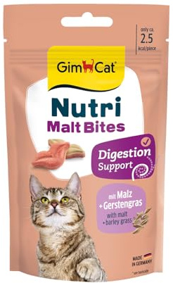 GimCat Nutri Malt Bites - Leckerer Snack mit Einer gezielt abgestimmten Rezeptur für das Wohlbefinden Deiner Katze - 1 Beutel (1 x 40 g)