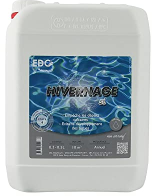 EDG by AQUALUX International - Hivernage Piscine - Anti Algues - Anti dépôts - Protection des Équipements et des Revêtements - Bidon 5 litres