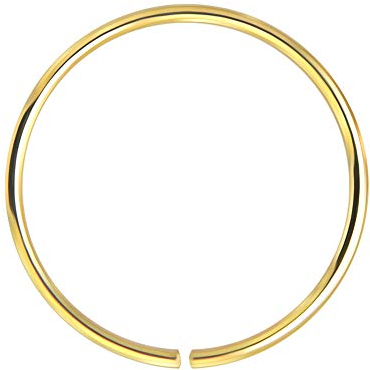 Monster Piercing | 9K Gold | Nasenring Nasenpiercing 22 Gauge - 10MM Durchmesser | offener Nasenring | Nase Piercing Frauen Männer | Weißgold, Gelbgold oder Rotgold