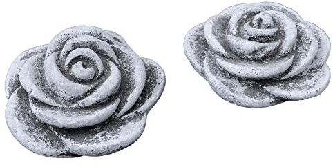 2er Set kleine Stein Blüten frostfest wetterfest Steinguss
