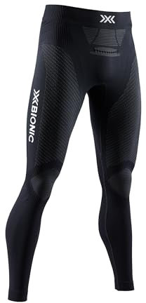 X-Bionic Invent 4.0 Running Pants Men Pantaloni da Corsa Jogging Fitness Training Baselayer Leggings Sportivi Uomo, Uomo, Black/Charcoal, L