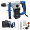Marteau de forage avec mandrin SDS Plus 1500 W avec poignée rotative à 360 ° 6 vitesses variable 8 accessoires pour marteau perforateur 3 fonctions en 1