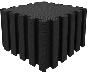 Mocosy 18 Pièces (30x 30x1cm) Tapis de Sol imbriqués| Tapis en Mousse Douce| Tapis de Jeu| Tapis de Gymnastique(Noir)