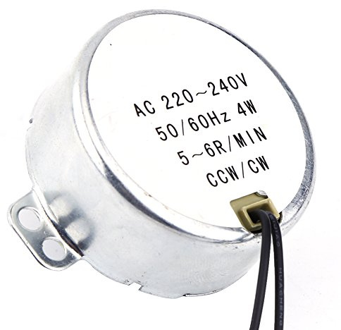 Moteur synchrone Mini Taille Moteur Micro Ondes AC Moteur synchrone motoréducteur Plaque tournante Moteur 4W CW/CCW 220 240V(5 6RPM)