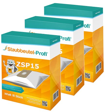 Staubsaugerbeutel ZSP15 geeignet für Fakir Air Wave Prestige TS 2000, TS 2400 Evolution (30 Staubbeutel)
