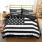 RFFLUX 3D schwarz und weiß USA Flagge Bettwäsche Set 135x200 cm 2teilig mit Reißverschluss Weiche und Angenehme Schlafkomfort Microfaser Bettbezug Kinderbettwäsche mit Kissenbezug 80x80 cm