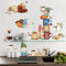 decalmile Adesivi Murali Caffè Cucine Adesivi da Parete Tazza Caffè Posate Decorazione Murale Ristorante Cafe Sala da Pranzo Frigorifero