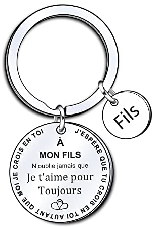 GUOYU Cadeaux Fils Porte-clés Fils de Papa Maman Enfants Cadeau d'anniversaire, Cadeau de Noël, Cadeau de fin d'études pour fils, Cadeau universitaire pour fils