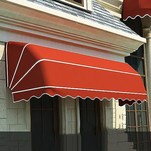 French Curved Awning, Retractable Door Window Canopy Awning - UV Rain Snow Protection, Outdoor Foldable Sunshade Shelter, Roofing Rain Shelter, for Cafe Restaurant Street Store 150x60x60cm orange