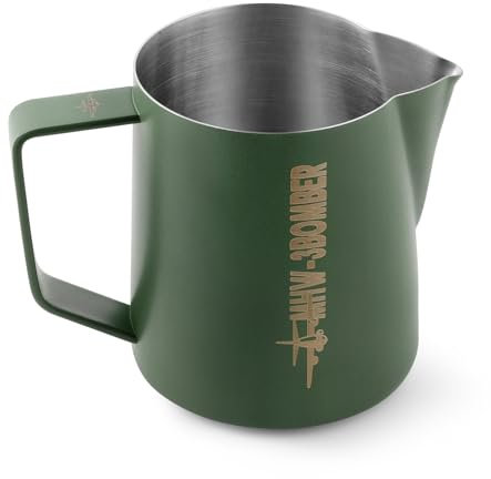 MHW-3BOMBER Milchaufschäumkrug 500 ml Espresso Dampfkrug Edelstahl Aufschäumbecher Capuccino Latte Art Krug Grün P5029