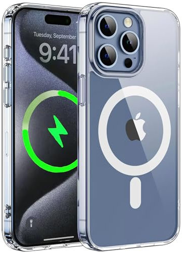 TXXO Magnetic Case for iPhone 15 Pro 6.1inch Clear Compatible with MagSafe Wireless Charging, Military-Grade Shockproof Cover, Slim Anti-Scratch Transparent Back Bumper for 15 Pro Phone case - Clear