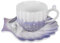FülleMore Cappuccino Tasse Kaffeetasse mit untertasse aus Porzellan Espressotasse Set Teeservice Kaffeeservice für Cappuccino,Latte,Espresso,Mokka,Tee (Farbverlauf-Lila)